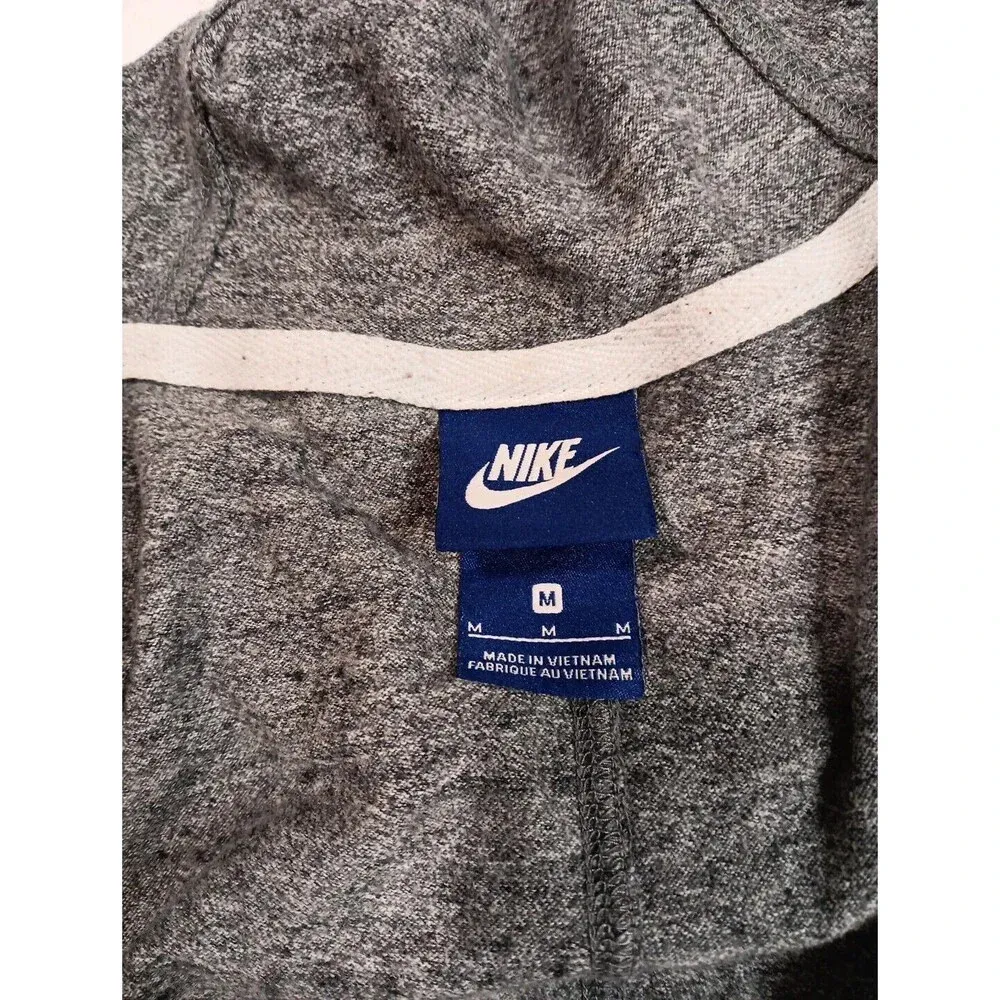 Vintage Nike Hooded Full Zip Light Weight Track Jacket size Medium Gray - Image 3