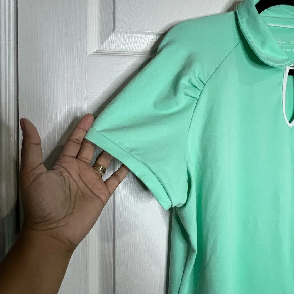 Lady Hagen Women’s Key Hole Neck Line w/Single Button - Mint Golf Polo - Size XL - Image 5