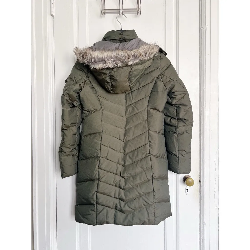 Eddie Bauer • Sun Valley Down Parka green puffer quilted hood faux fur trim 650 - Image 12