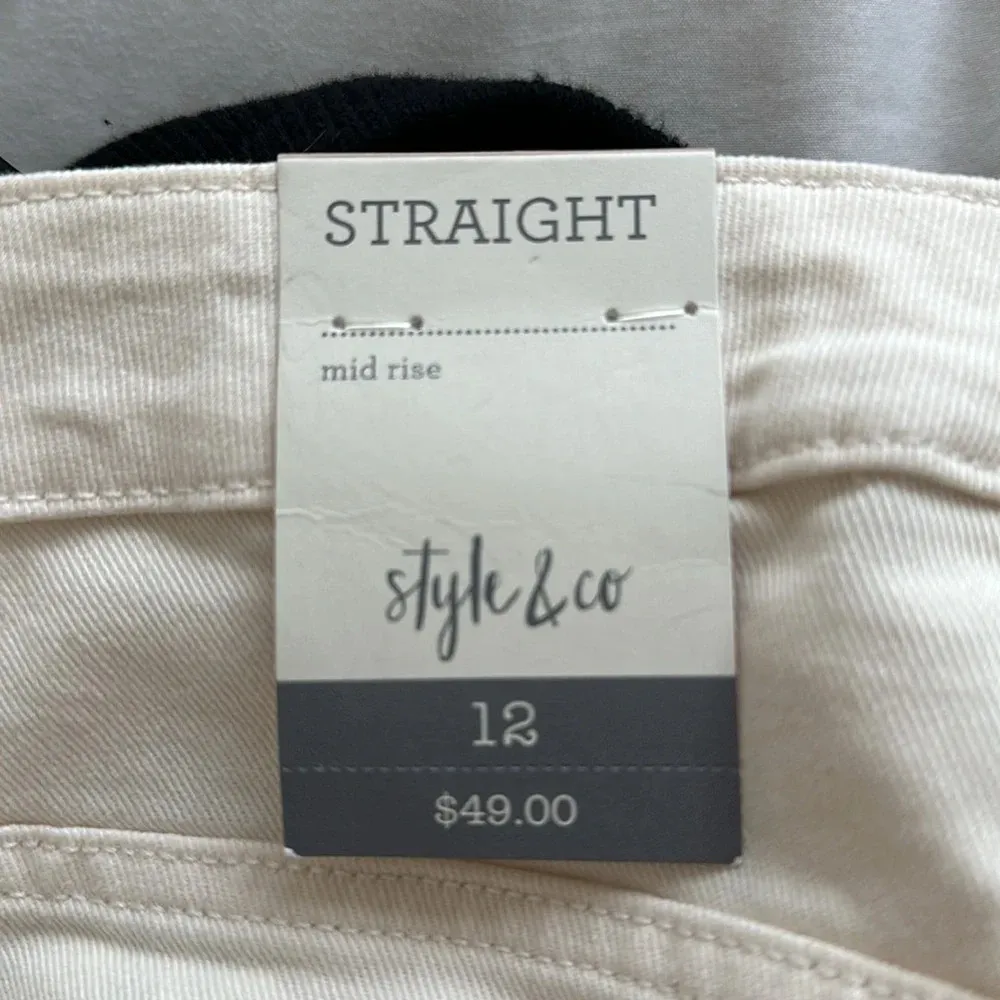 NWT Style & Co Floral Flower Patch Mid Rise Straight Leg Mom Jeans Sz 12 - Image 9