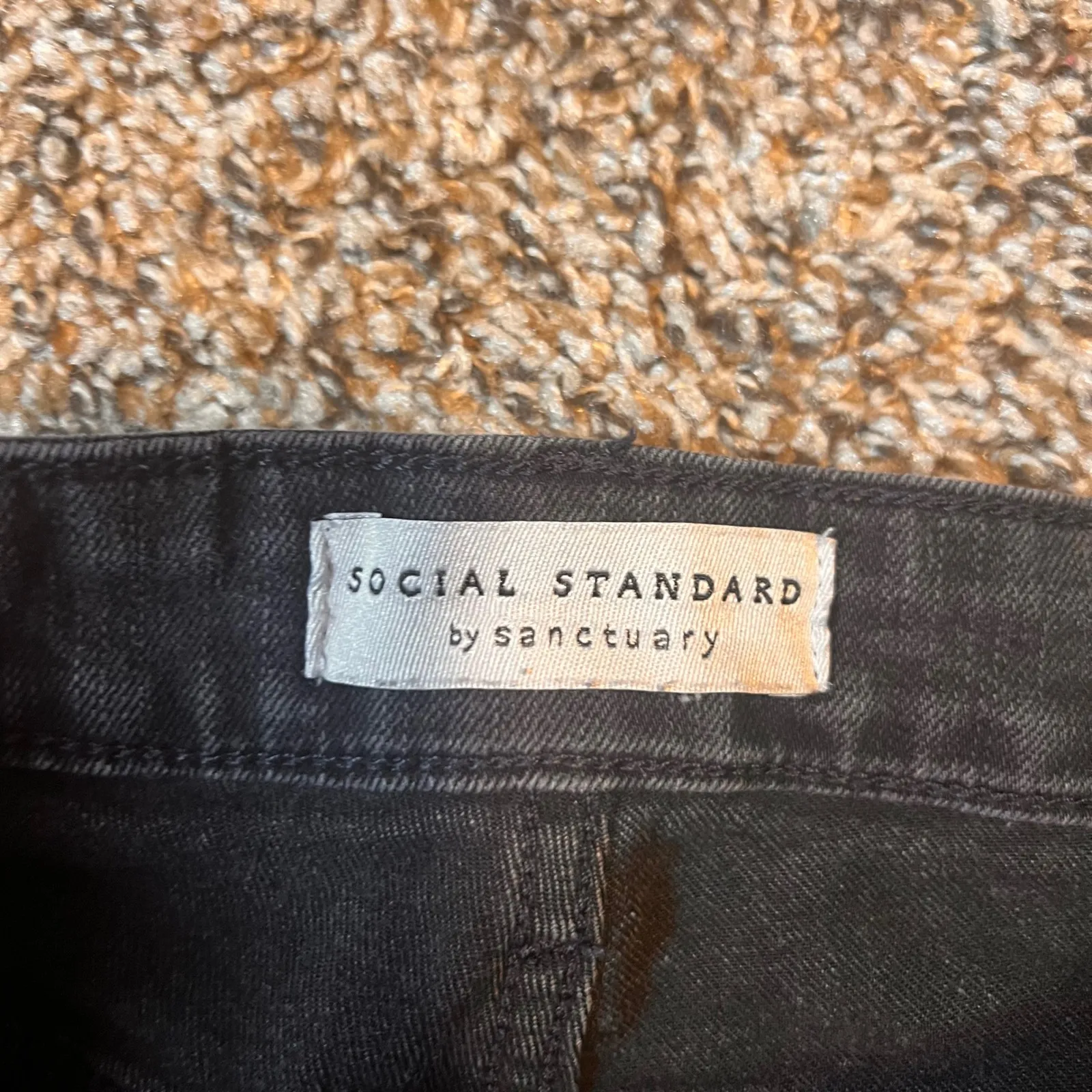 Social Standard by Sanctuary Slim Straight Leg Jeans Black Denim Size 28 - Image 2