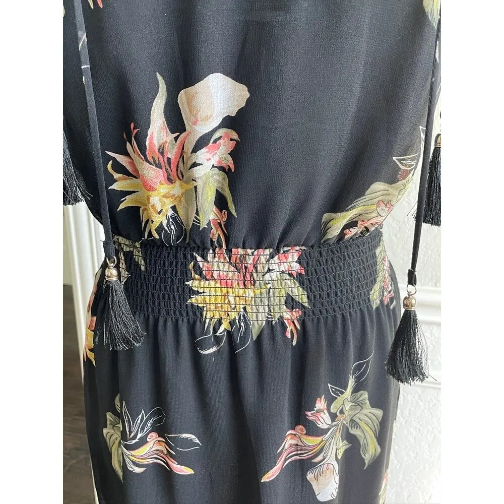 White House Black Market Black Floral Blouson Dress - Image 6