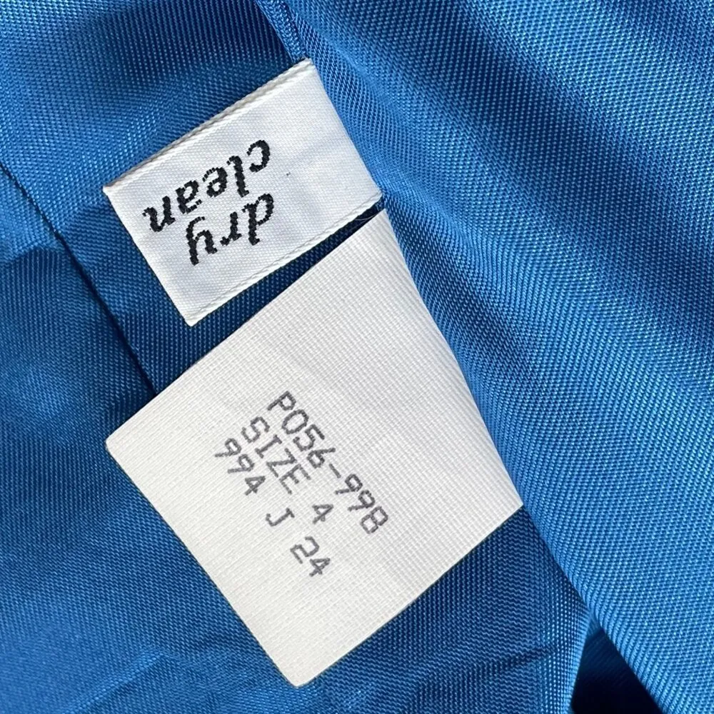 Vintage Pendleton Houndstooth Wool Skirt Suit Set USA Women's PETITE 4 Blue FLAW - Image 14