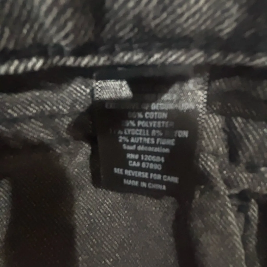 Gray Denim Mini Skirt Chains Star Statement Y2K Goth Punk Emo Alternative Sz M - Image 7