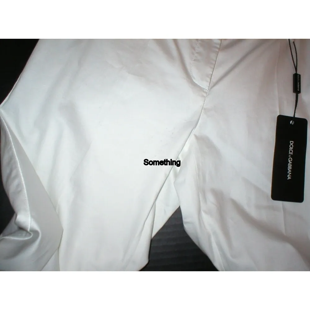 New NWT 4 Designer Womens Italy Dolce & Gabbana White Pants Trouser 40 Tall Long - Image 4