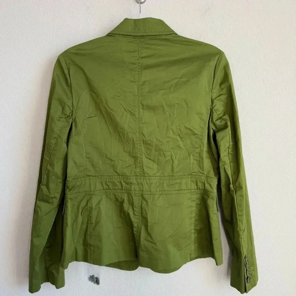 Talbots Olive Green One Button Long Sleeve Flip Pocket‎ Blazer Jacket Size 6 NWT - Image 2