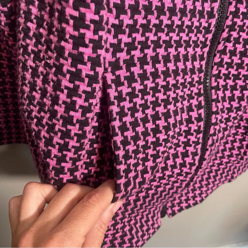Cheryl Nash Zip Blazer Jacket Pink/Black Patterned Pink - Image 5