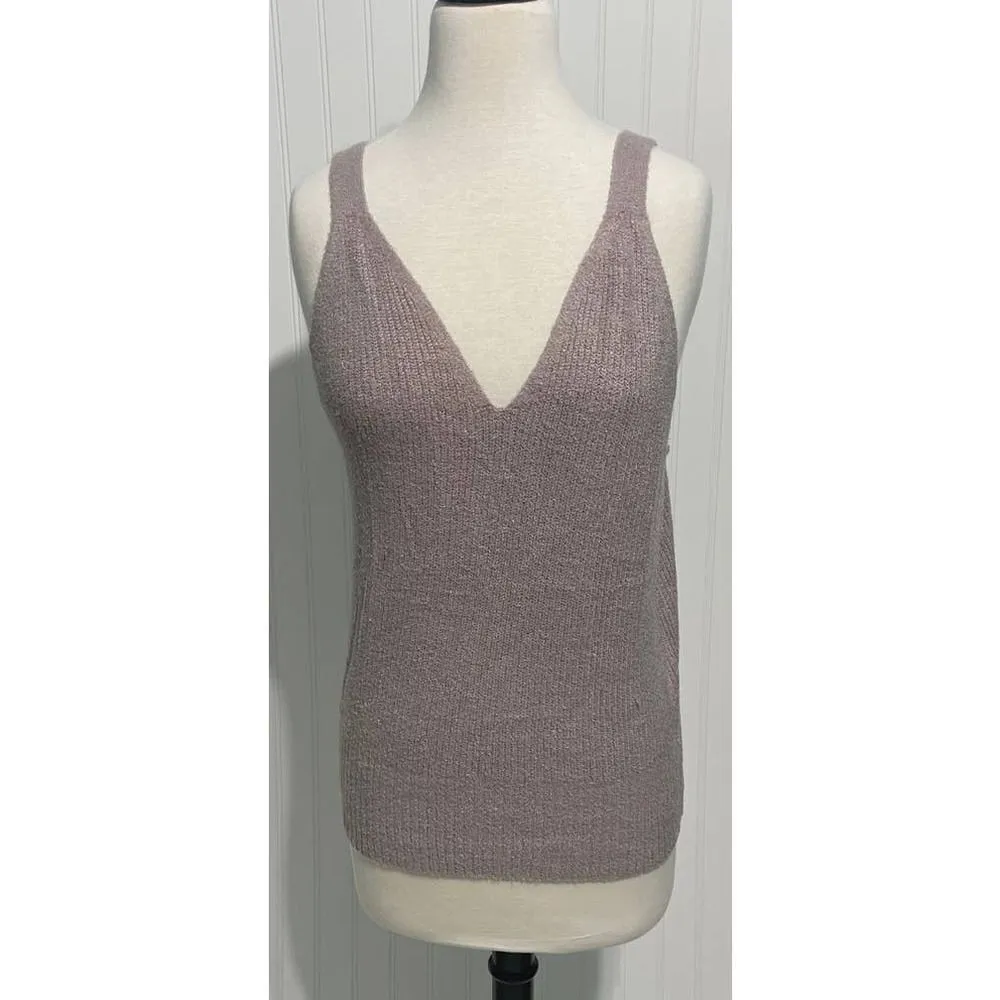 Joie‎ Soft Knit Sweater Tank Top Sleeveless V Neck Top Purple XL Extra Large - Image 12
