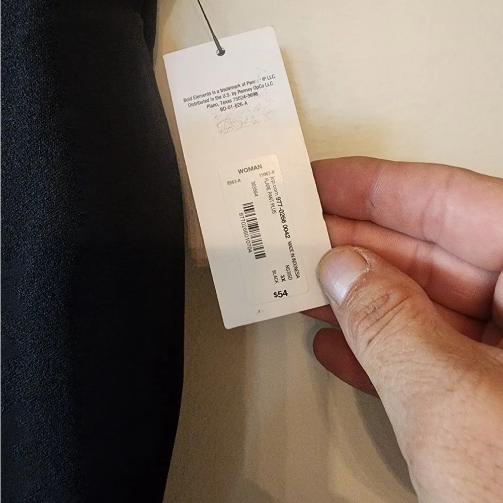 NWT Woman's Plus Size 3X Black Pull-on Flare Pants Bold Elements - Image 3