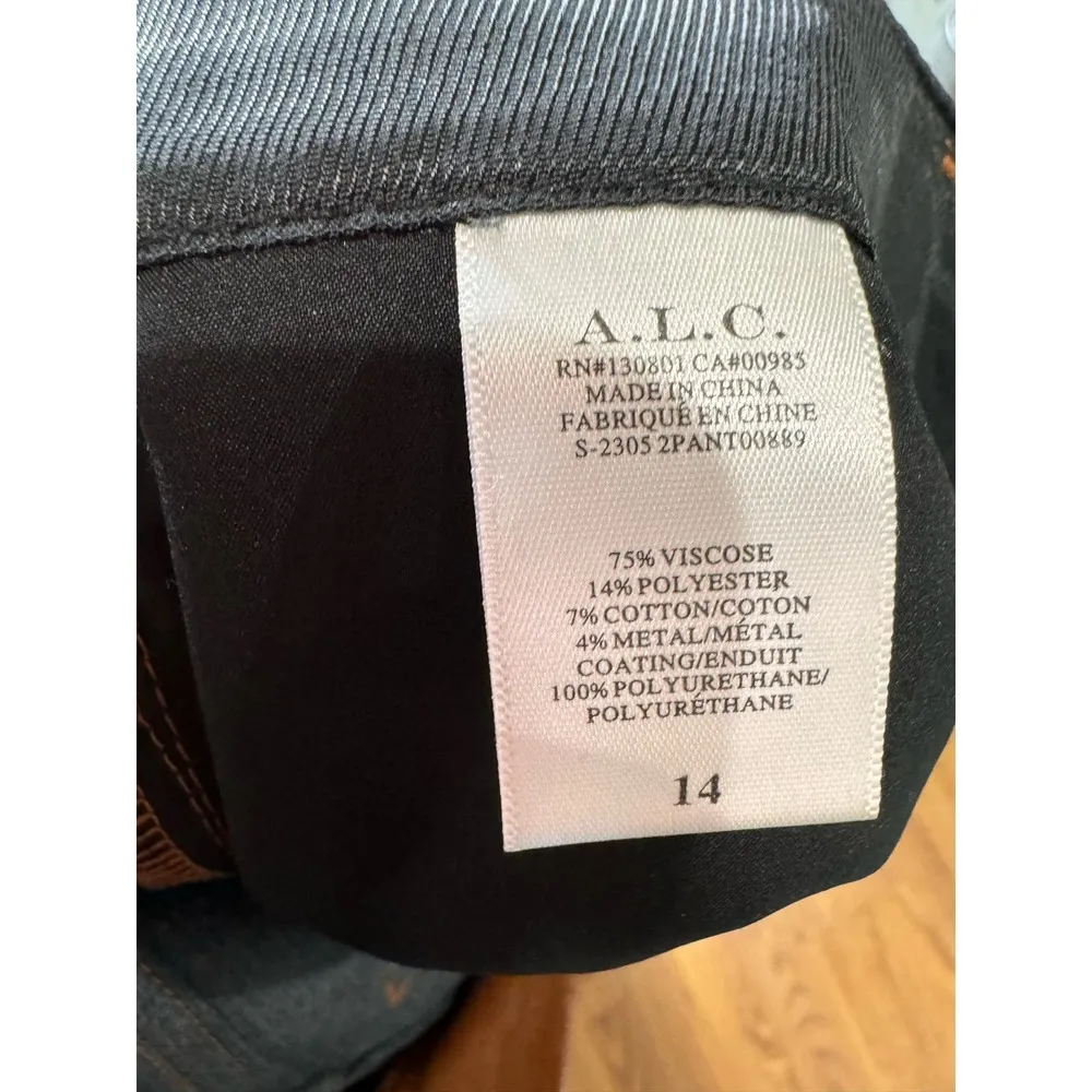 A.L.C. Women's Brown Freddie Faux Leather Bootcut Pants size 14 - Image 11