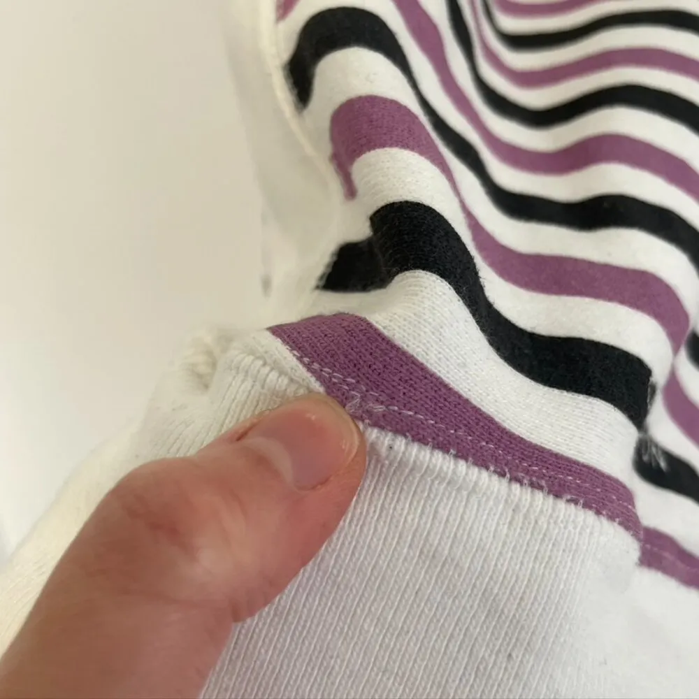 CHAMPION Life Reverse Weave Print Hoodie White Purple Gray Striped Colorblock S - Image 15