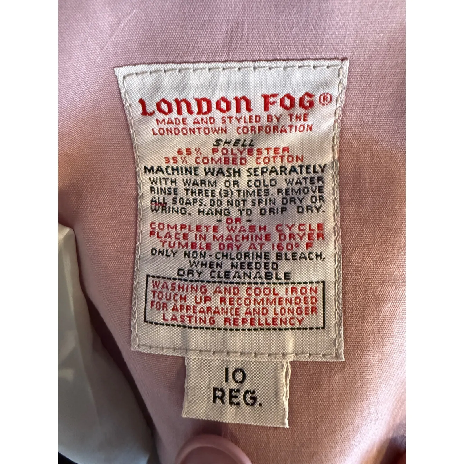 London Fog Womens Lilac Metallic Rain Trench Coat Size 10 Regular - Image 3