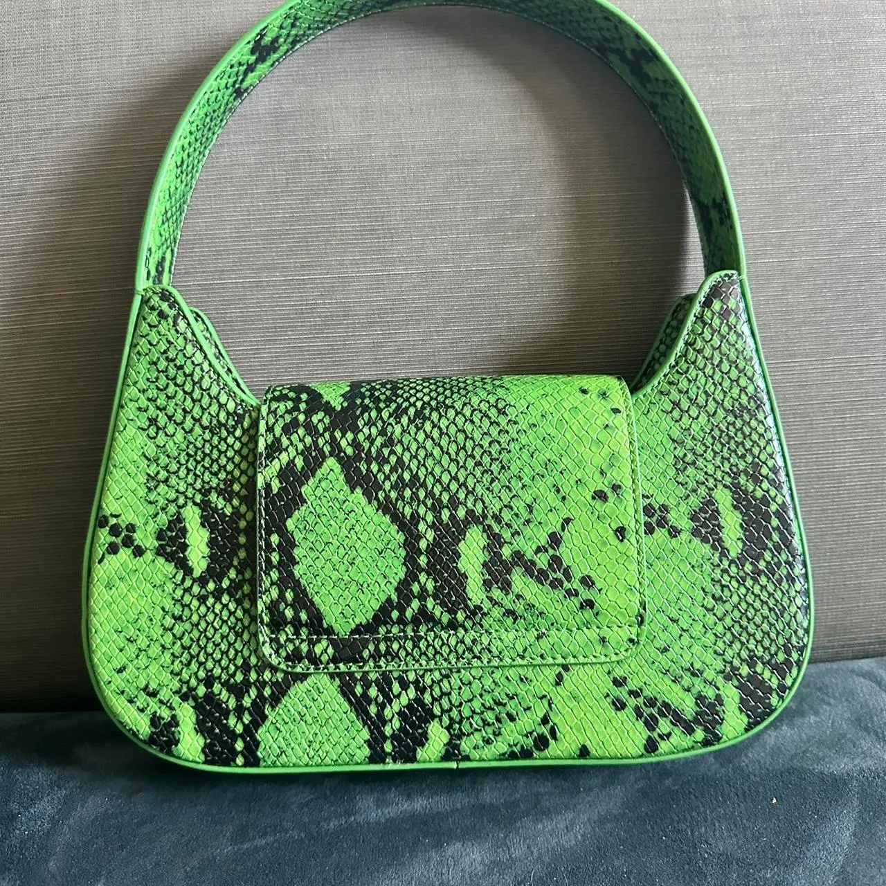 Simon Miller Green Grass Faux Snake Mini Tote - Image 2