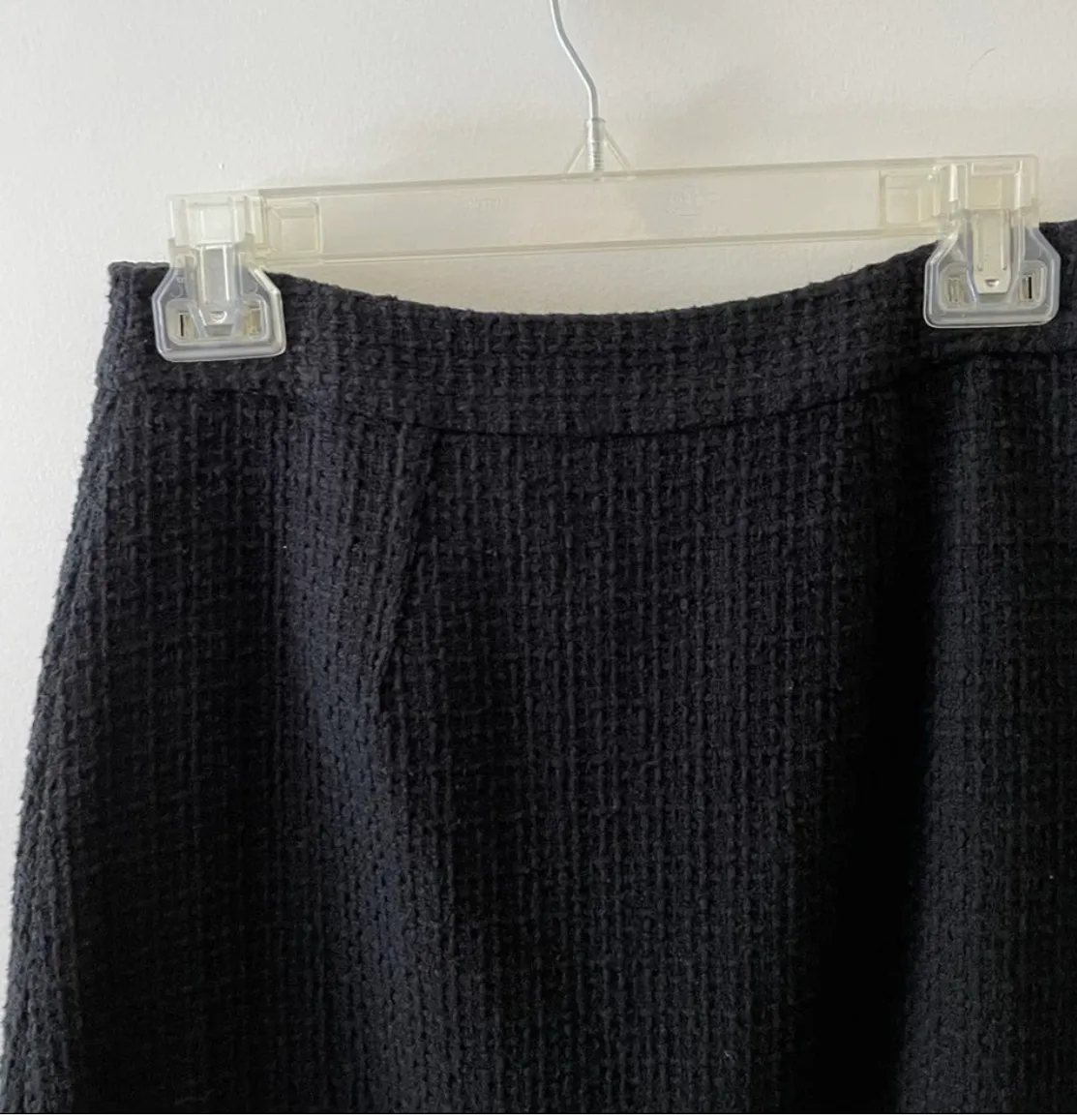 Textured Black Bow Back Mini Skirt - Image 4