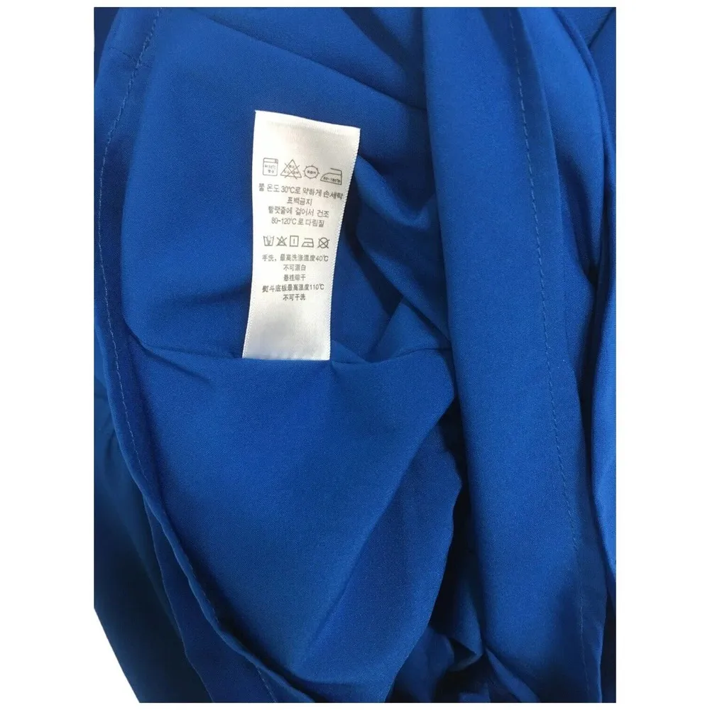 Naked Zebra Womens Medium Romper One Shoulder Dressy Shorts Pockets Blue - Image 7