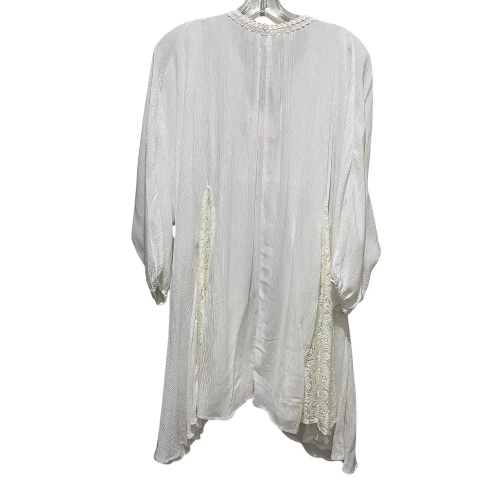 Umgee Lace Peasant Babydoll Tunic Off White Women’s Size Medium NWT - Image 8