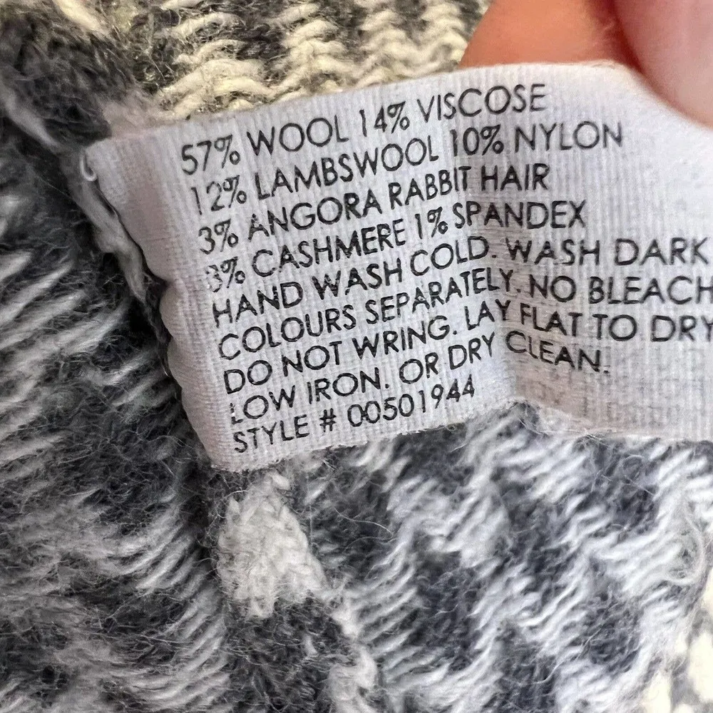 Club Monaco Grey White Scoop Neck Wool Blend Sweater Size Small - Image 4