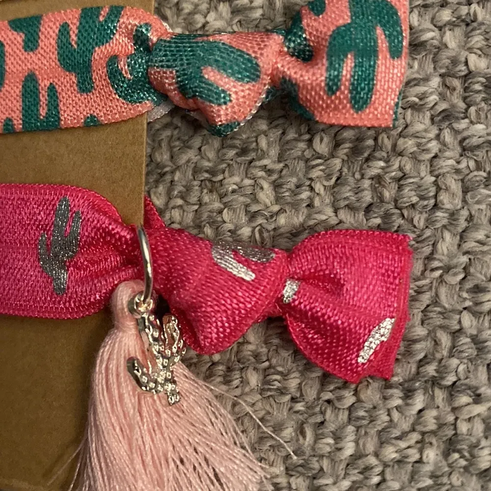 Tassel and Tie Hair Tie Set #123 Pink - Image 2