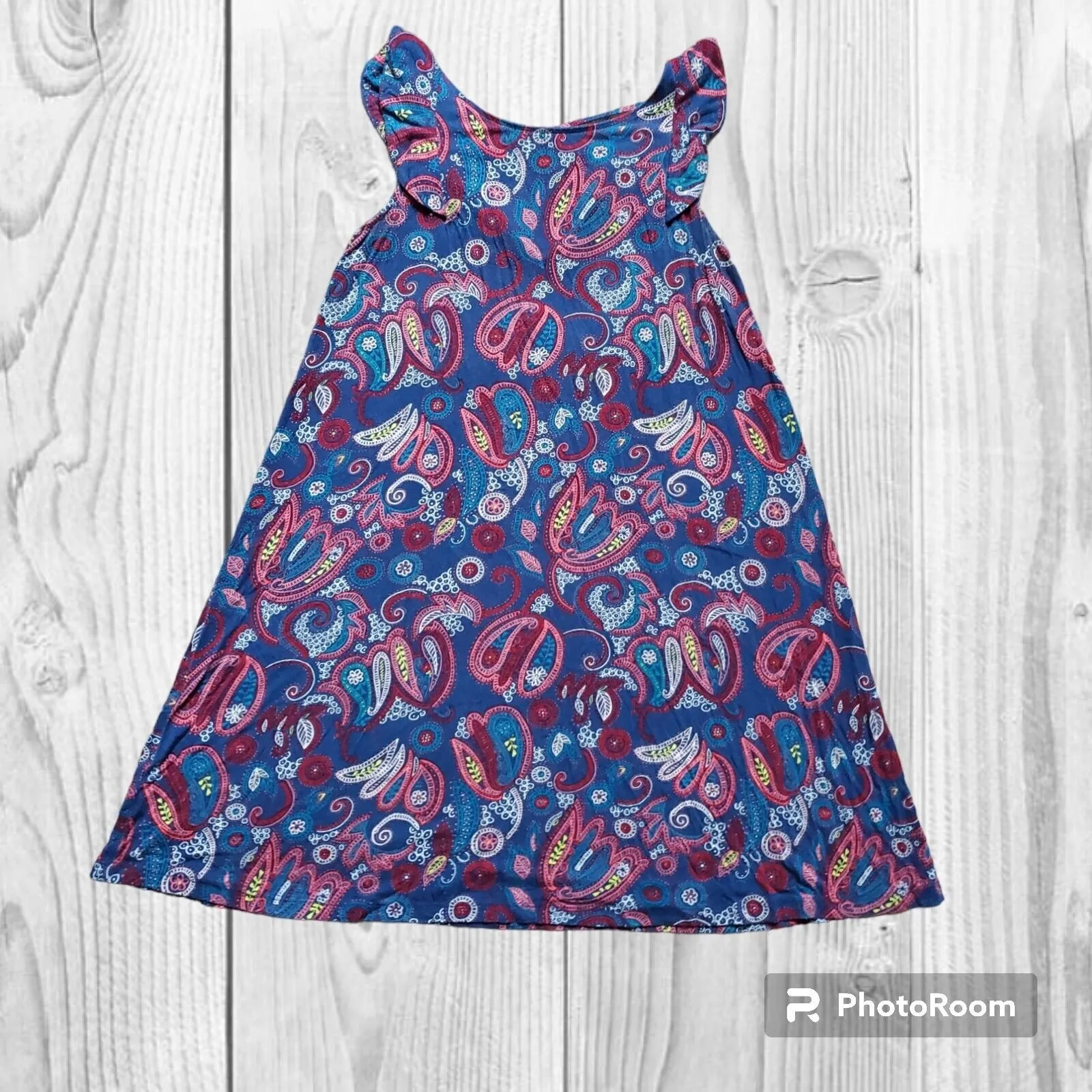 Loft Dress Women Small Sleeveless Floral Paisley Blue Red White Summer Party EUC - Image 4