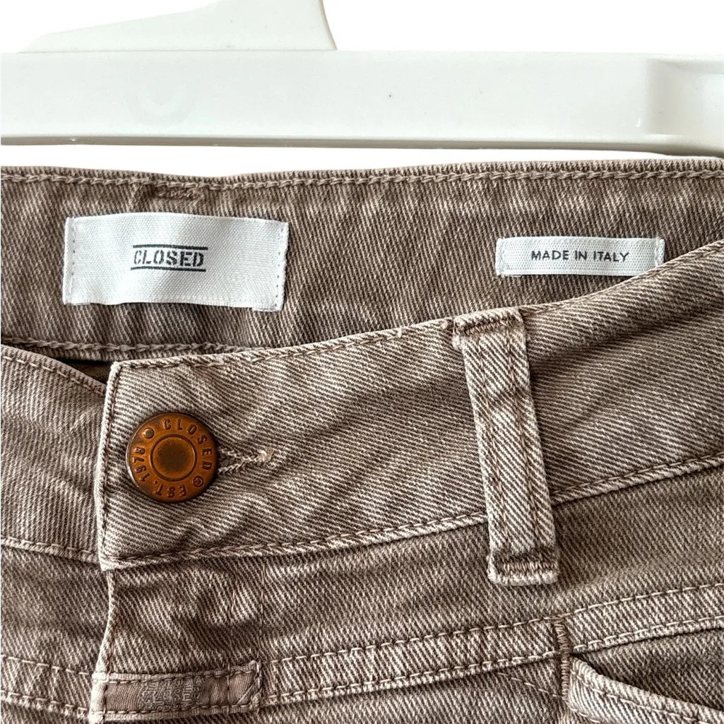 Closed Starlet Women Denim Cropped Jean,Size 28,made in Italy Tan - Image 2