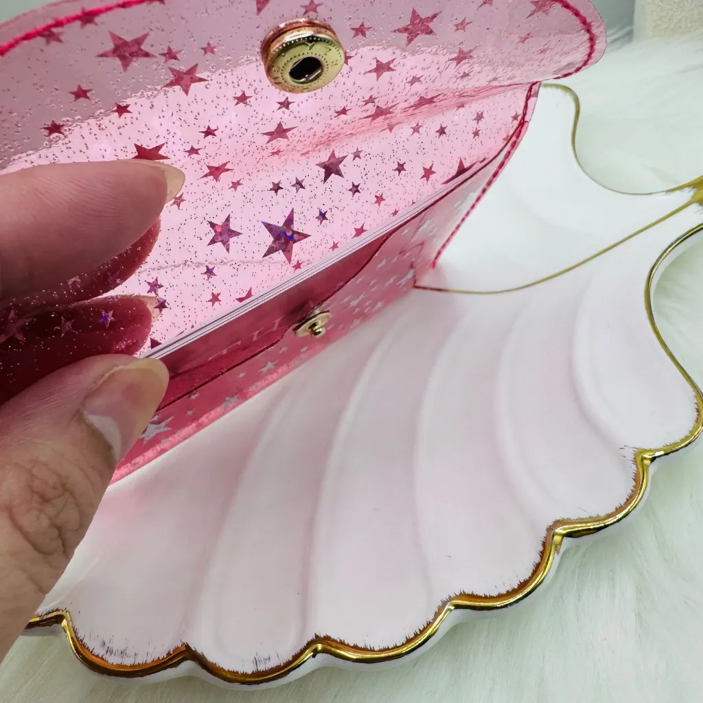 Starry Star Dark Pink Clear Card Case Wallet - Image 5