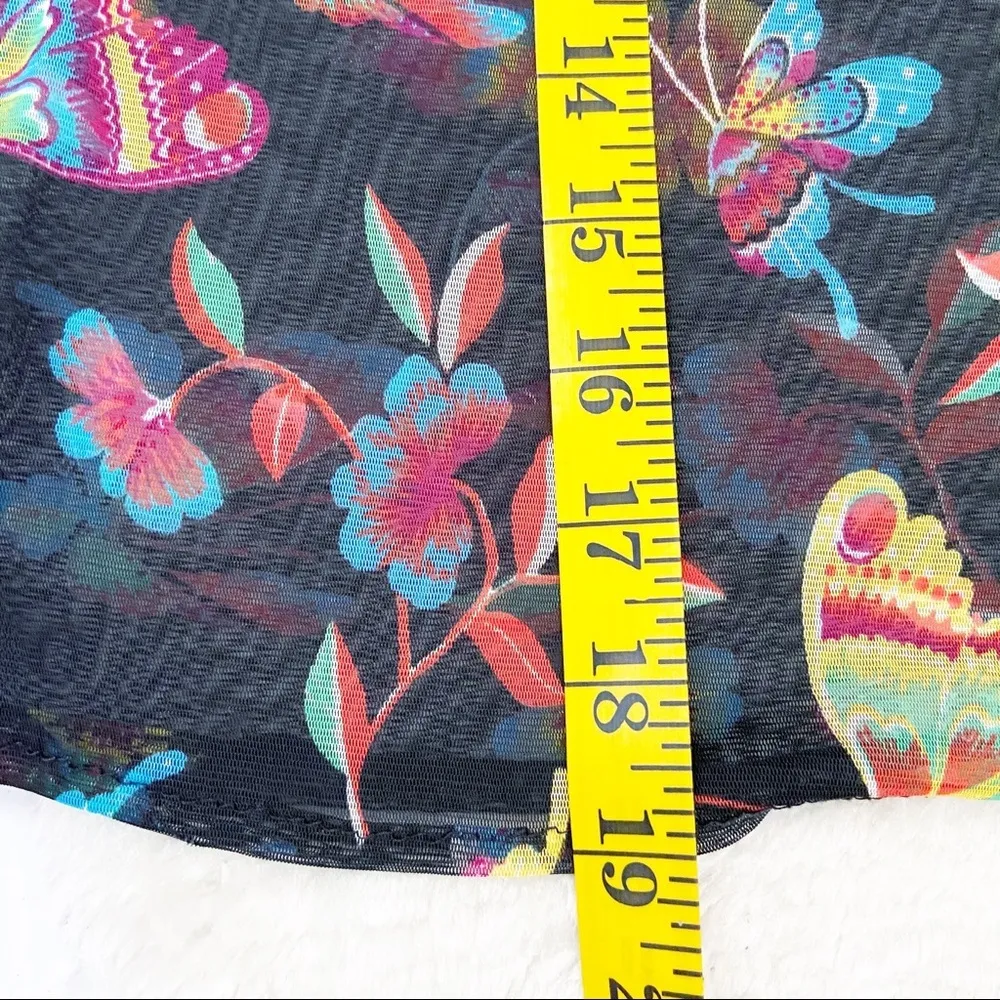 Mesh High Neck Butterfly Ruffled Crop Fairy Cottage Y2K Funky Black PM Size undefined - Image 10
