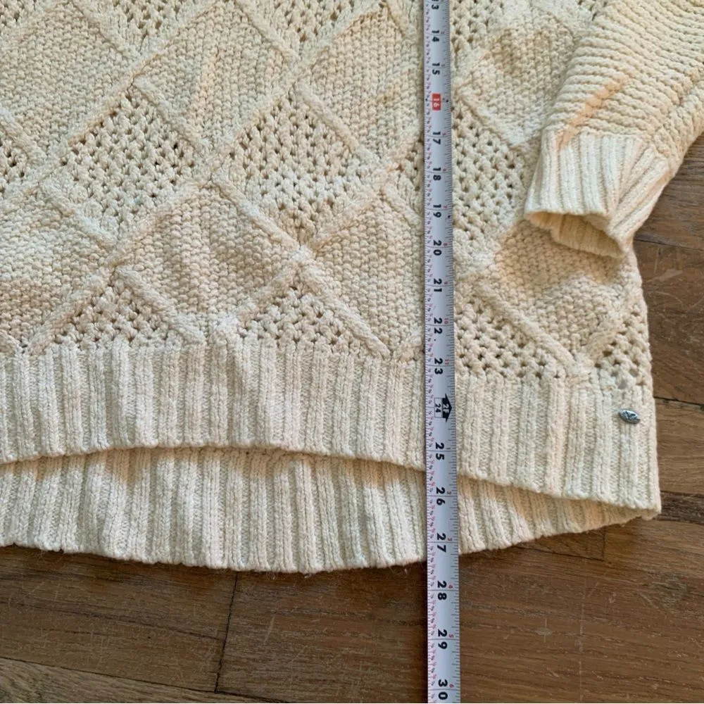 American Eagle Outfitters Crème Crew Neck Knitted Pullover Sweater Size Large - Image 6