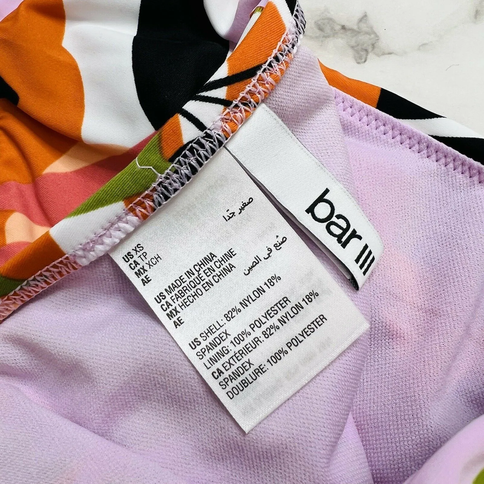 Bar III Jungle Tropical-Print Tankini Swim Set 2pc Size XS Boho Halter Hipster - Image 6