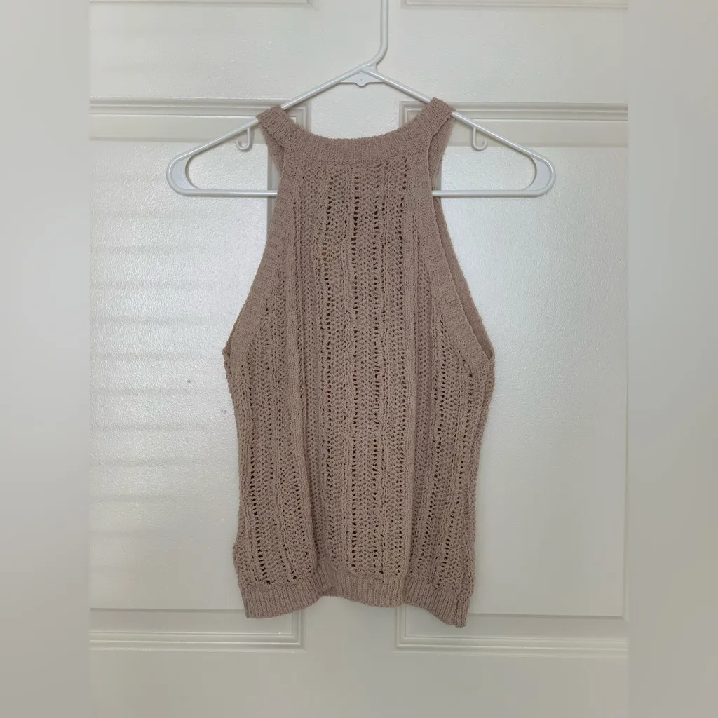 Kori Elegant Beige Knit Halter Top.    Size-Medium - Image 3