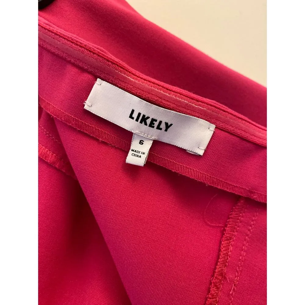 Likely Monetta Strapless Ruffle Mini Dress Hot Barbie Pink Semi Formal EUC 6 - Image 8