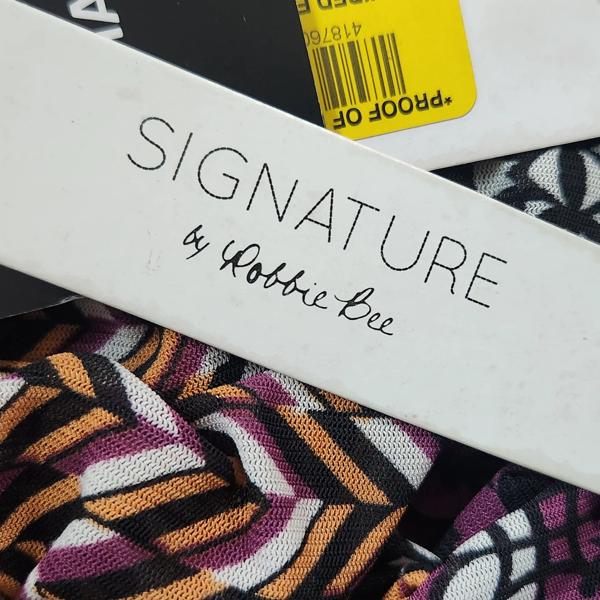 Signature by Robbie Bee Purple Chevron Midi Dress NWT Size Large Print Dress - Image 7