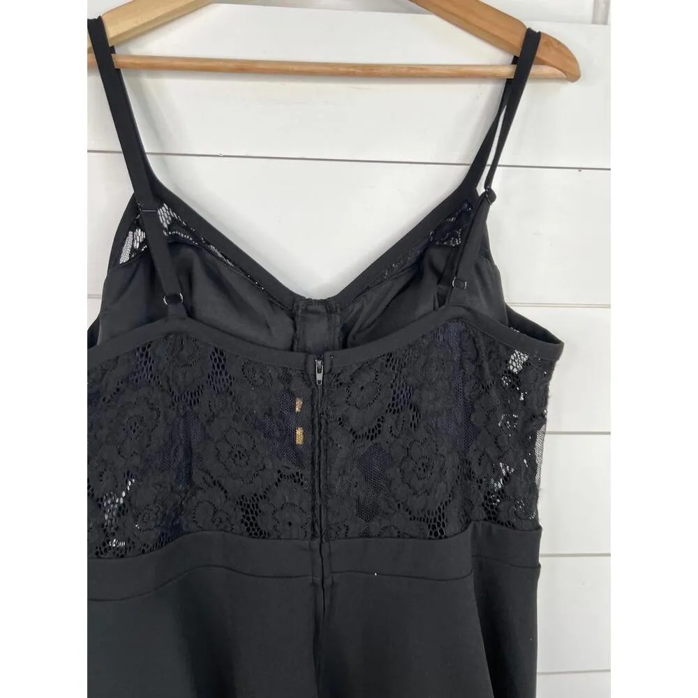 City Studio Black Lace Corset Bodice Spaghetti Straps ALine Dress Plus Size 20W - Image 8