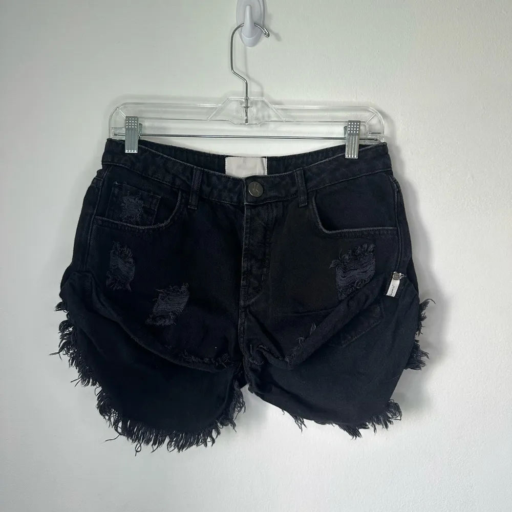 One Teaspoon BLACK BANDITS DENIM SHORTS Size 25 Slouchy Relaxed - Image 2