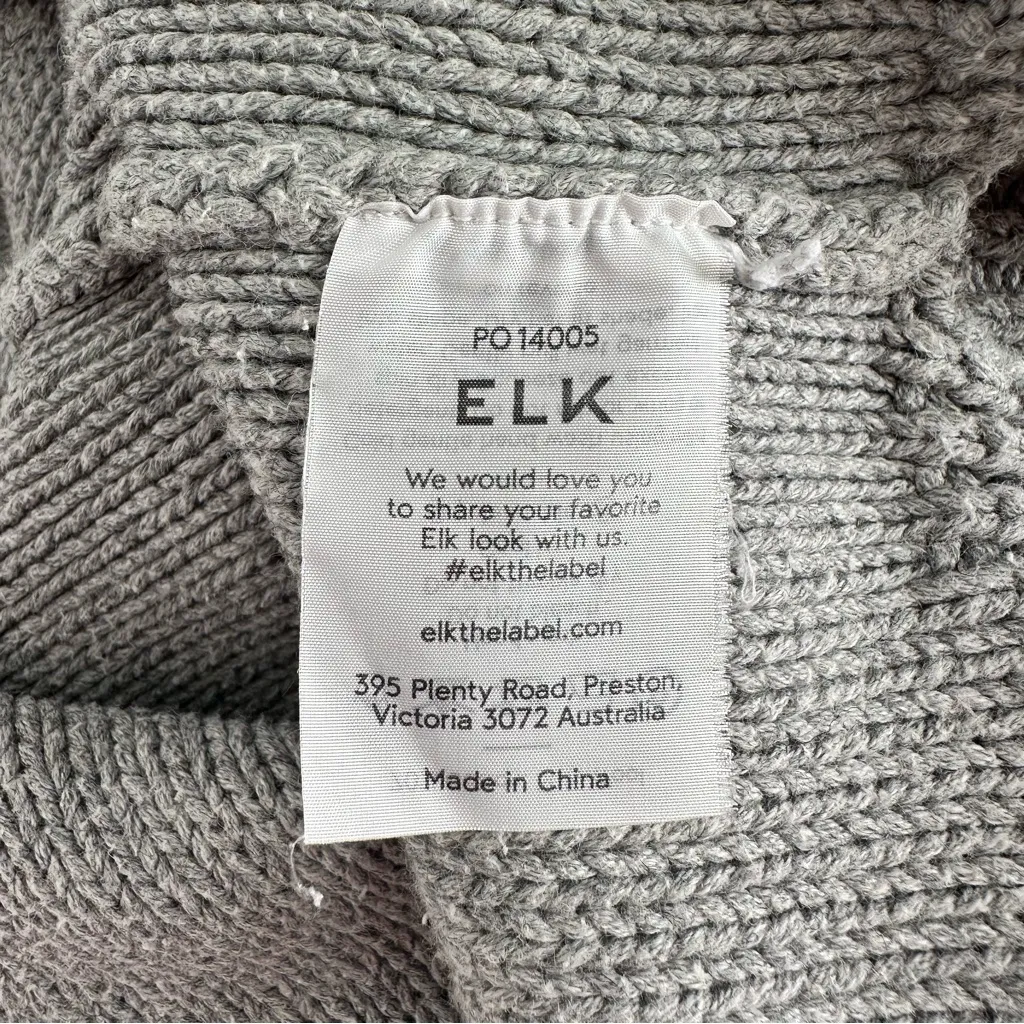 Elk Grey Marle Reis Sweater Tunic Length Knit size XS/S Cotton Wool Crew Neck Gray - Image 12