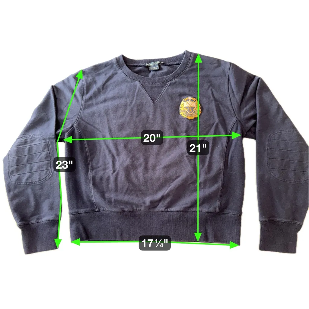 Vintage 90s Ralph Lauren Crest Logo Navy Sweatshirt Collegiate Preppy Crewneck - Image 13