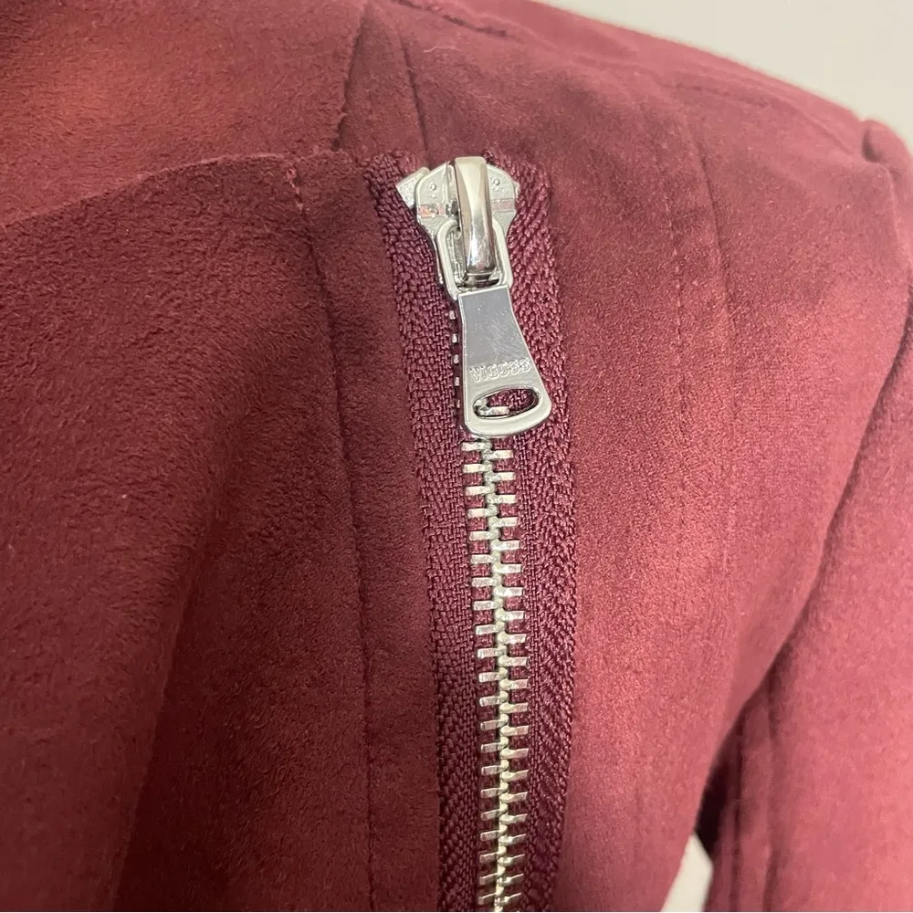 Vigoss  faux suede zip jacket maroon - Image 7