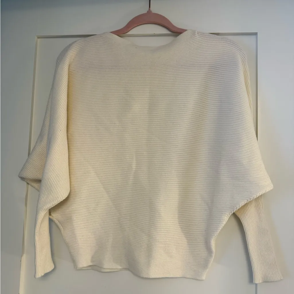 XS Philosophy White Boatneck Sweater - Image 3