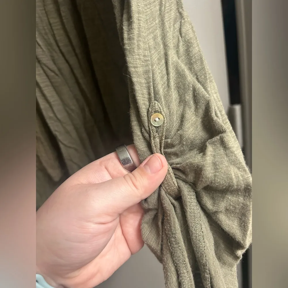 Lucky Brand Woven Mix Gauzy Henley Top Loose Fit - Image 8