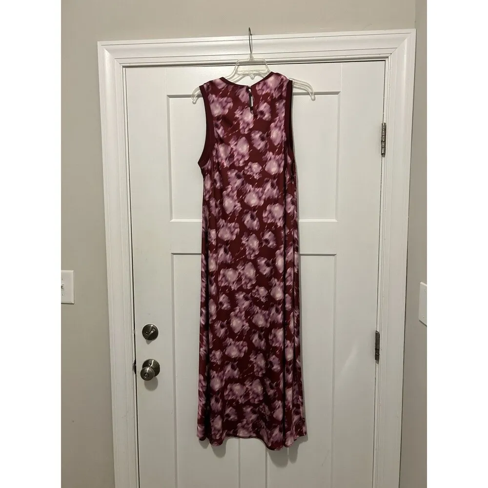 Scoop Women’s Size XL Bodycon Bias Cut Burgundy Floral Sleeveless Modest Dress Pink - Image 7