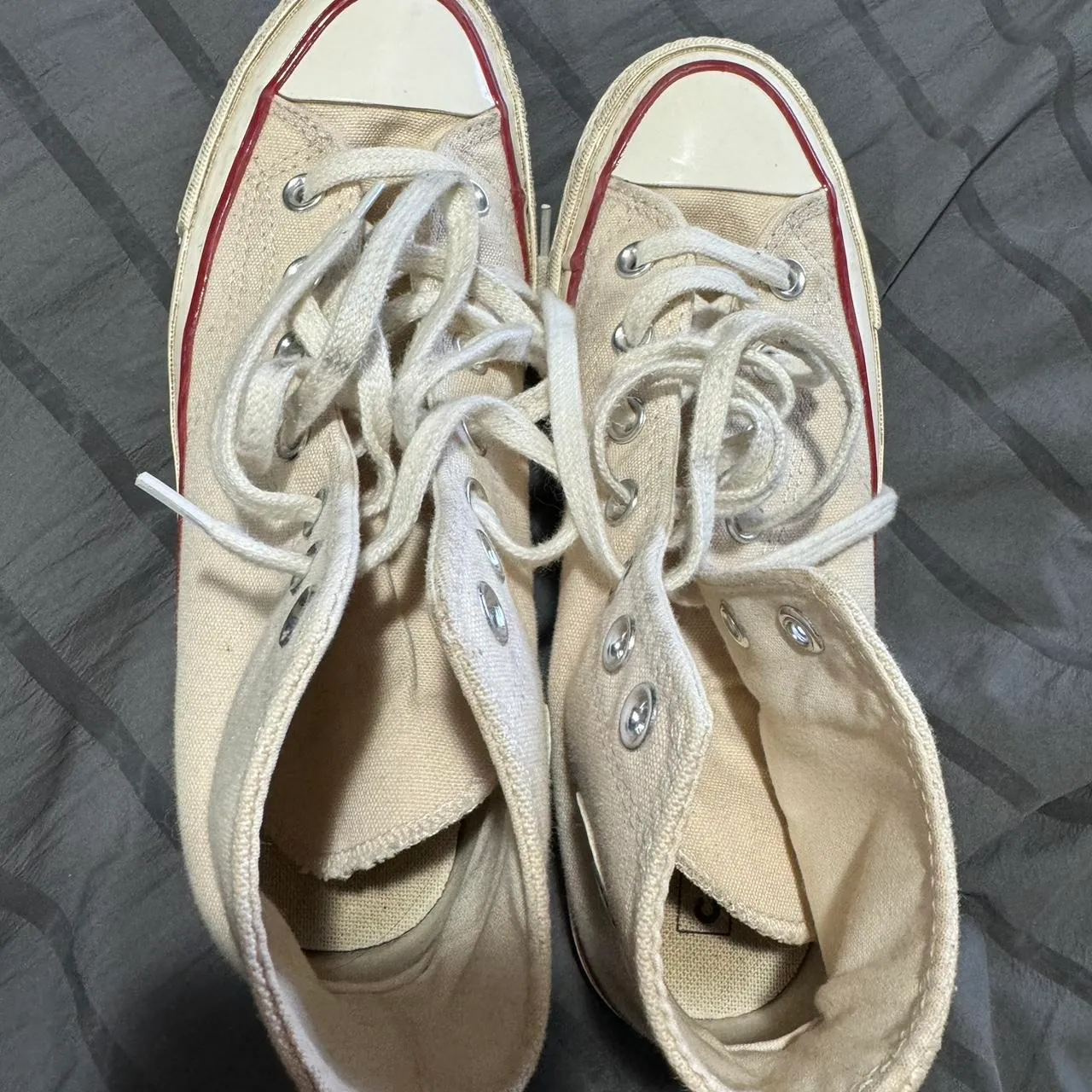 Cream Colored Chuck Taylor Sneakers - Image 4