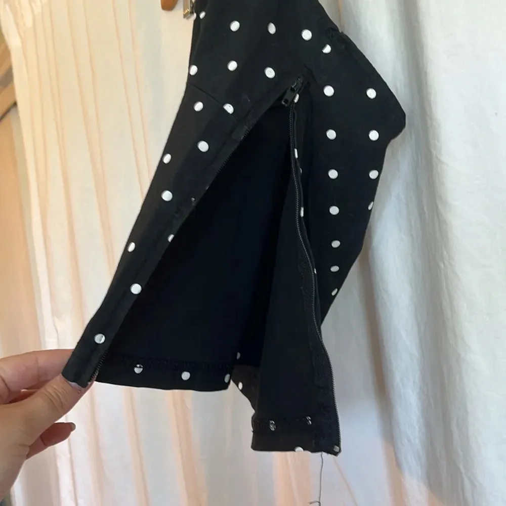 Evolution Not Revolution Vintage Retro 90s Polka Dot Cropped Tie Halter Top Black - Image 3