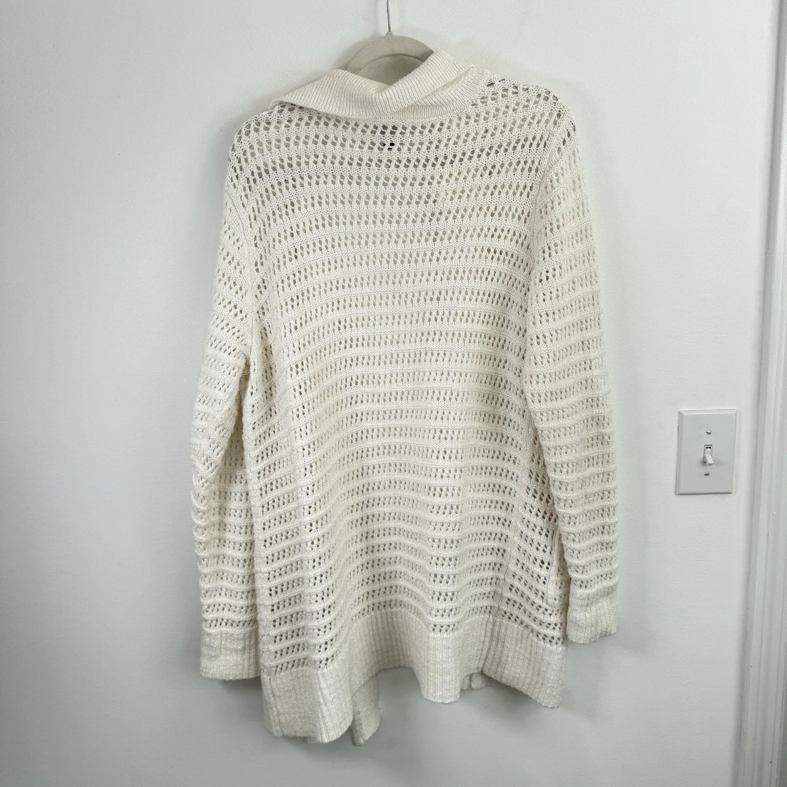 Cabi #6237 Open Stitch White Cardigan Sweater Coastal Beach Preppy Womens XL - Image 8