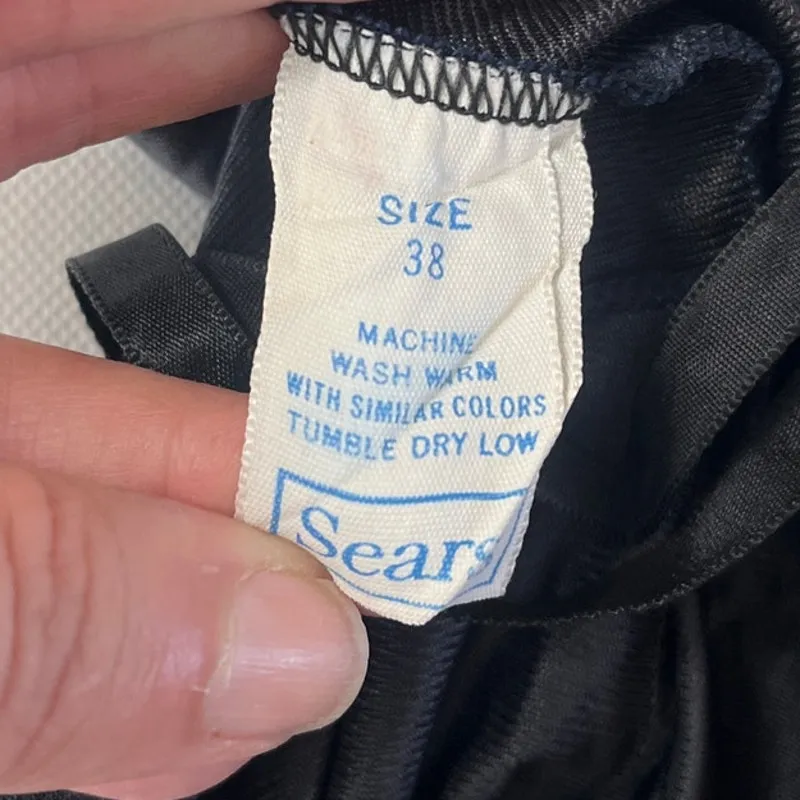 Vtg 1970s Sears Doesn't Slip Dress Sz L Whimsigoth Lace Festival Grunge Babydoll Black Size L - Image 11