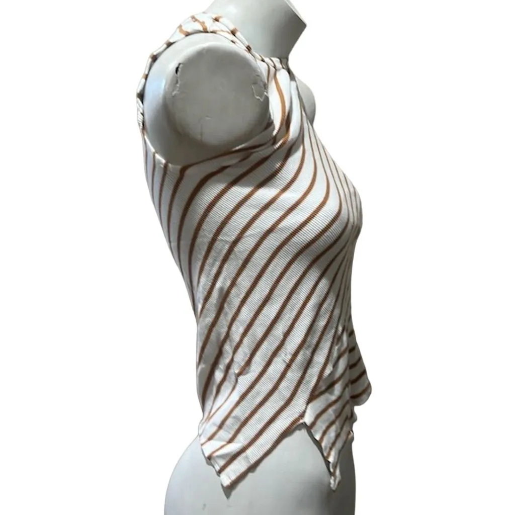 Habitual Women's XS Brown Striped Sleeveless Tank Top Casual - Image 3