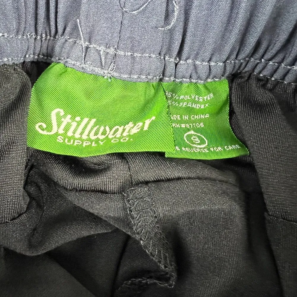 Stillwater Supply Co Tennis Skirt Laser Cut Hem Drawstring Elastic‎ Waist Sz S Gray - Image 4