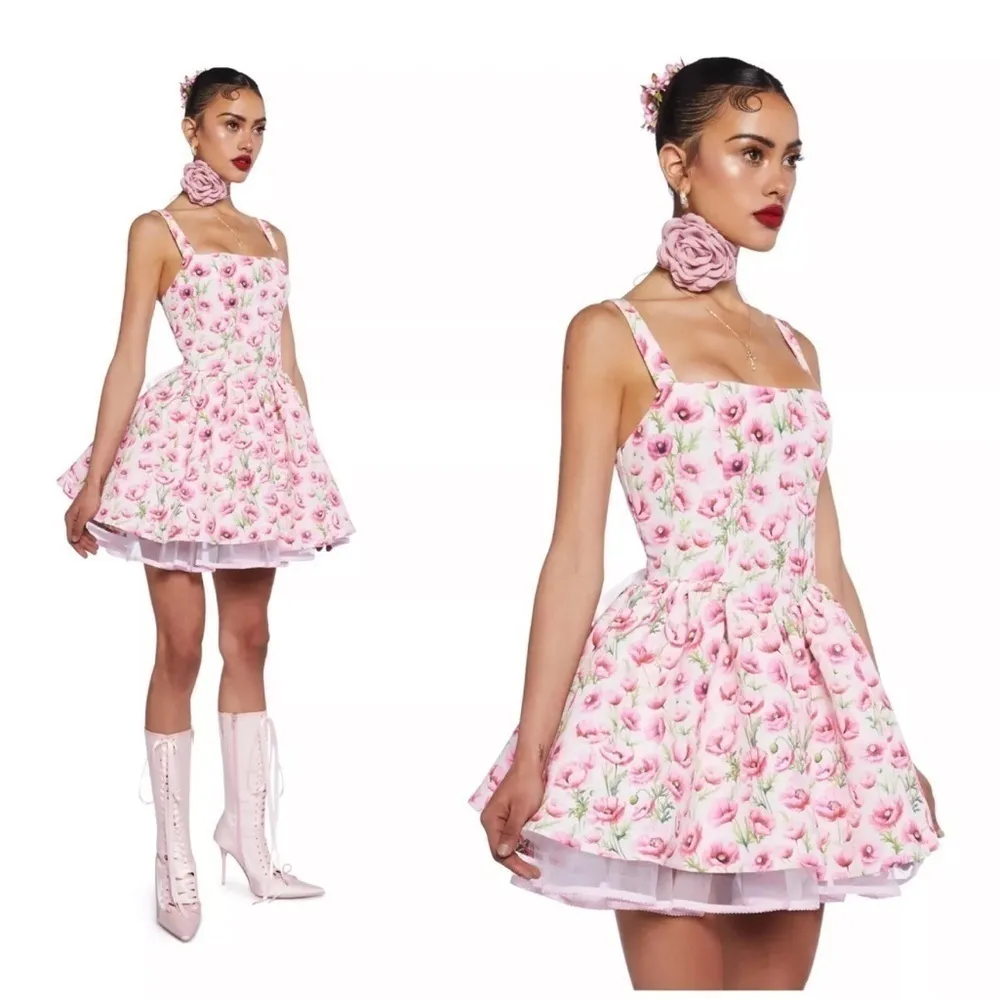 Sugar Thrillz Dolls Kill Pink Floral Magic Moves Corset Mini Dress Size XXL NWT - Image 3