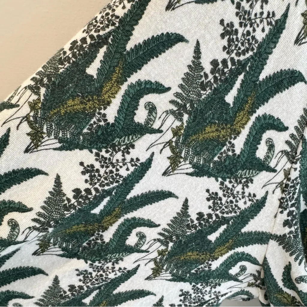 Kate Quinn Fern Print Hooded Robe M/L White Size L - Image 8