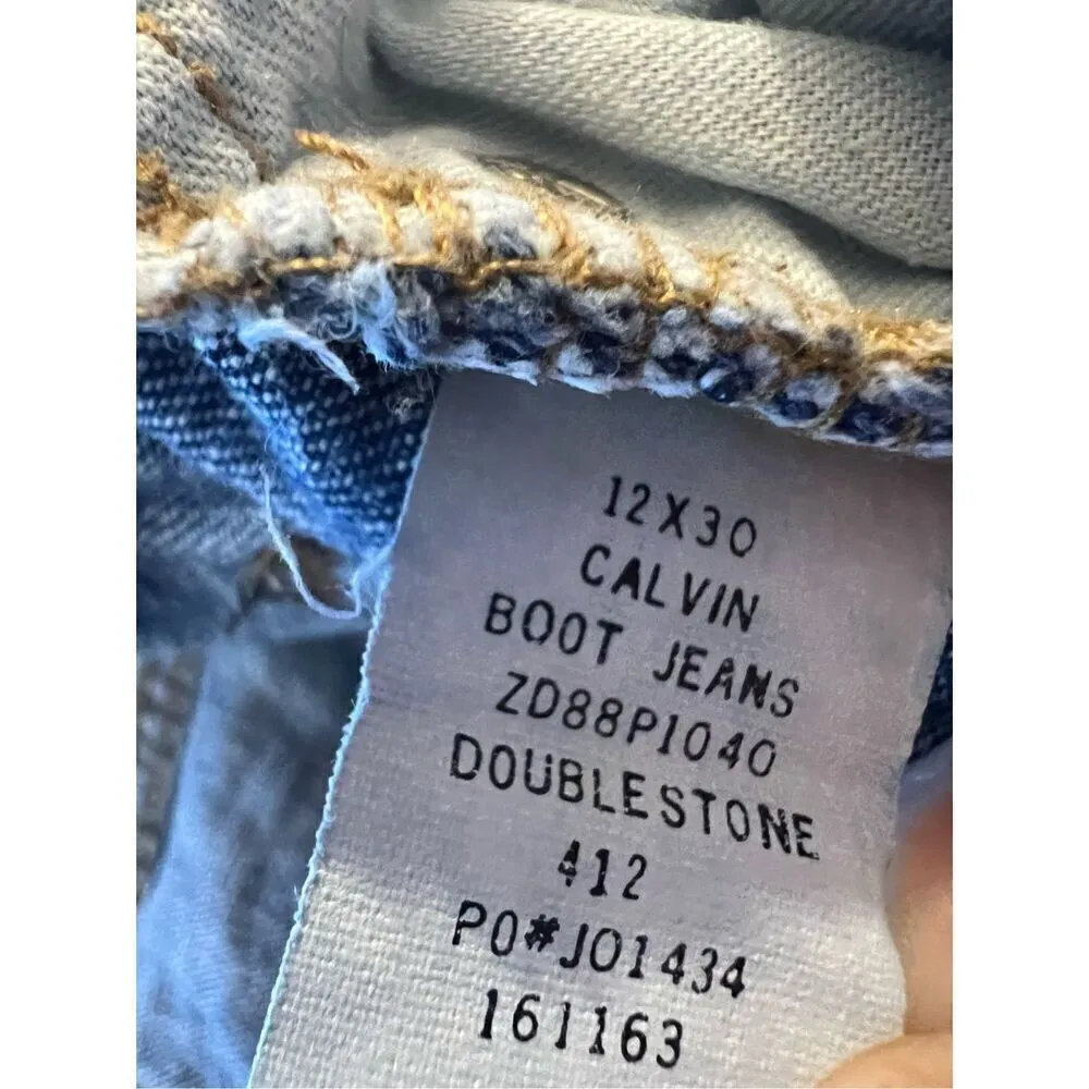 Calvin Klein Medium Blue Boot Cut Jeans Size 12 - Image 4