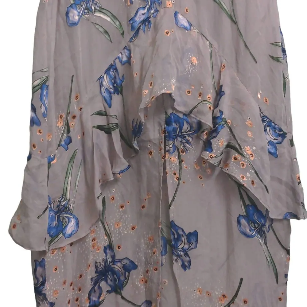 For Love & Lemons Womens Cleo Dress Multicolor Floral Ruffle Tier Slit Front XS - Image 7