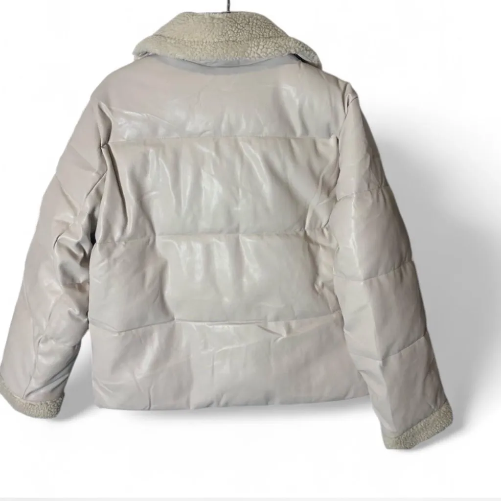 Faux‎ Leather & Faux Shearling Jacket - Image 3